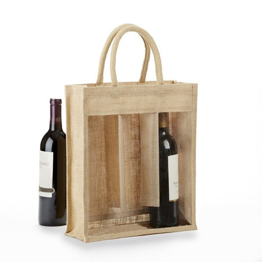 Wholesale Jute Burlap Wine Bags with Rope Handles