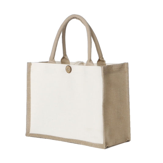 Wholesale jute tote bag with cotton